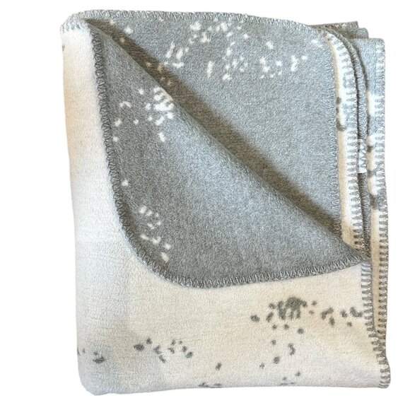 Inup Home Gray & White Throw Blanket • Tree Design Cotton Blend • Portugal - Picture 1 of 5
